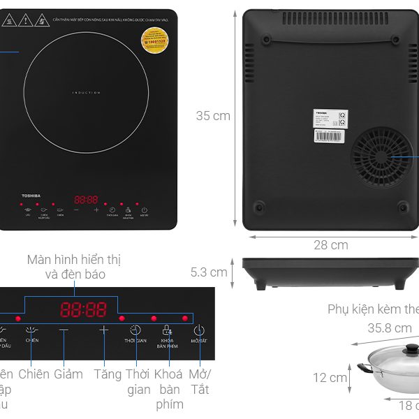 Hình ảnh minh họa: Bếp Từ đơn Toshiba Ic-20r2sv 2000w