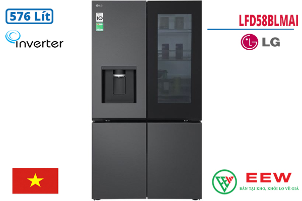 Hình ảnh minh họa: Tủ Lạnh Lg Inverter 576 Lít Multi Door Instaview Lfd58blmai