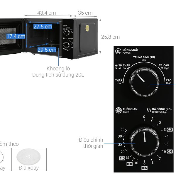 Hình ảnh minh họa: Lò Vi Sóng Toshiba Mw2-mm20p(bk) 20 Lít