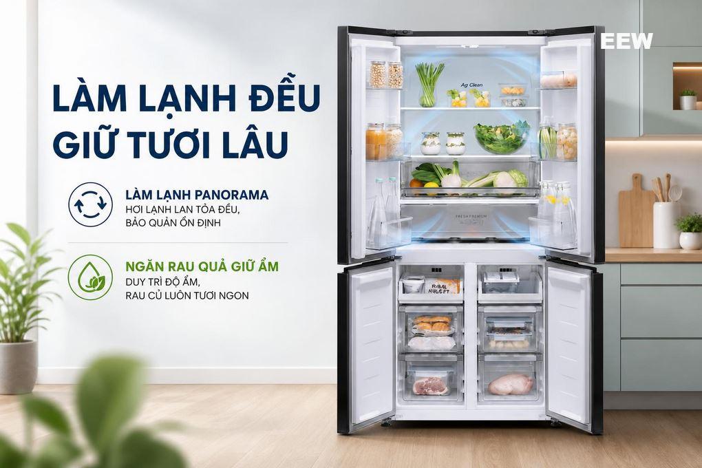 Hình ảnh minh họa: Tủ Lạnh Panasonic Inverter 487 Lít Multi Door Nr-xz550cwkv