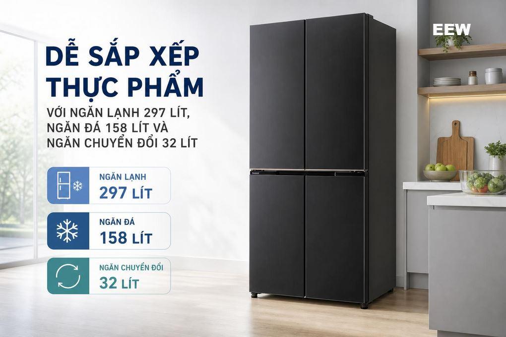 Hình ảnh minh họa: Tủ Lạnh Panasonic Inverter 487 Lít Multi Door Nr-xz550cwkv