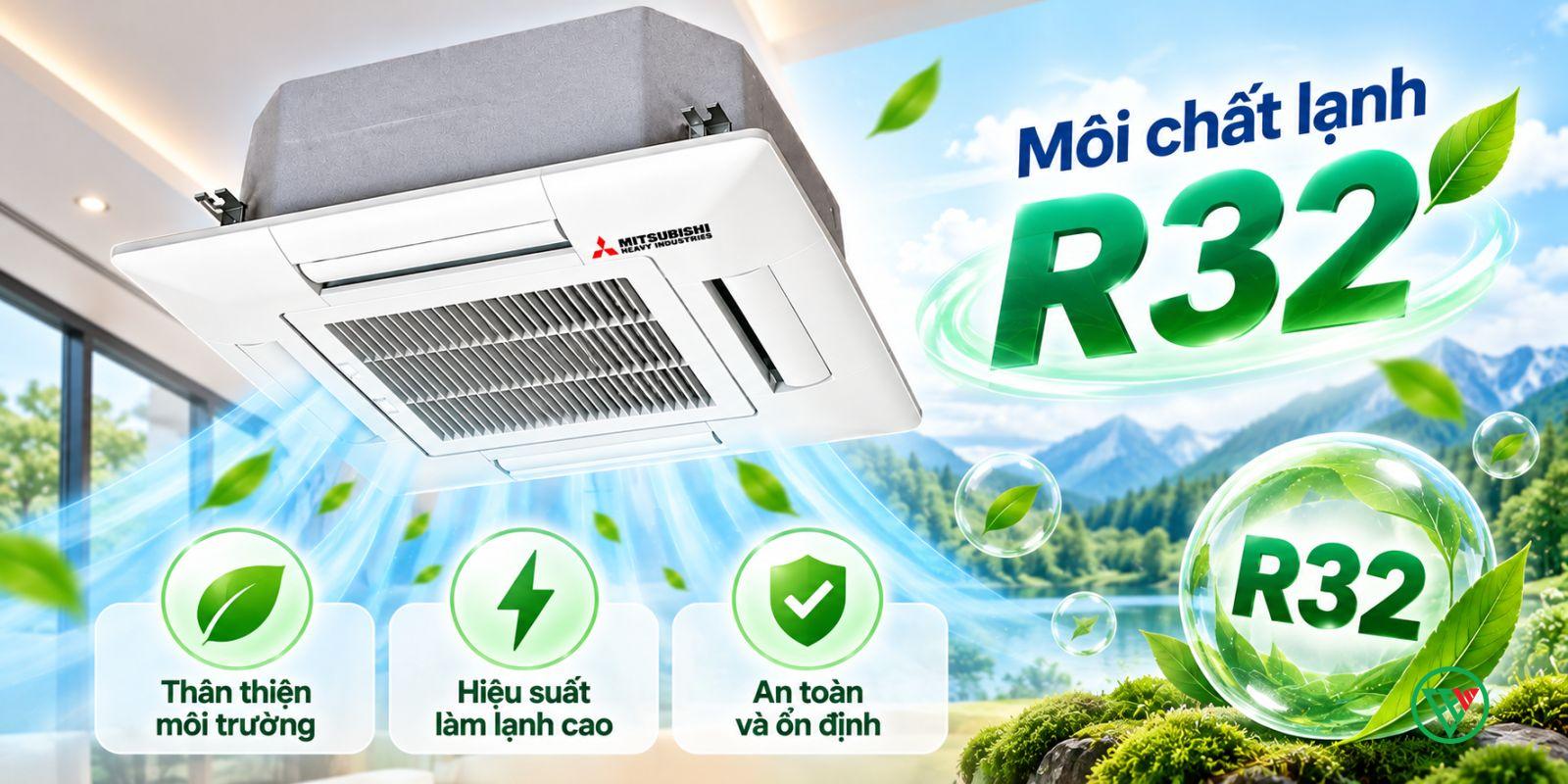 Hình ảnh minh họa: Điều Hòa Multi Mitsubishi Heavy Dàn Lạnh âm Trần 20.500btu Fdtc60vh