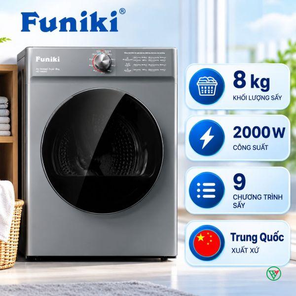 Hình ảnh minh họa: Máy Sấy Funiki Thông Hơi 8kg Hd V680ag