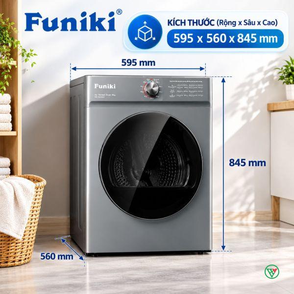 Hình ảnh minh họa: Máy Sấy Funiki Thông Hơi 8kg Hd V680ag