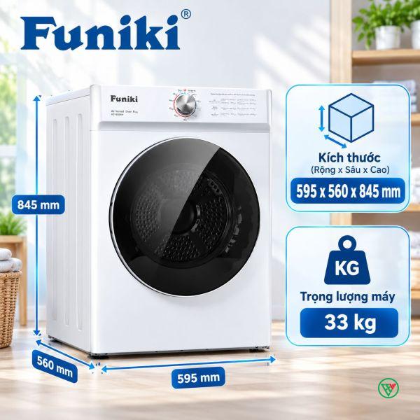 Hình ảnh minh họa: Máy Sấy Funiki Thông Hơi 8kg Hd V680aw