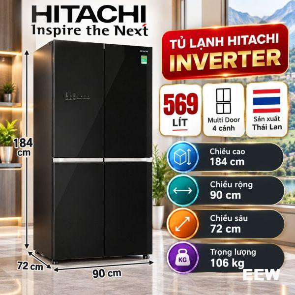 Hình ảnh minh họa: Tủ Lạnh Hitachi Inverter 569 Lít R-wb640vgv0 (gbk)