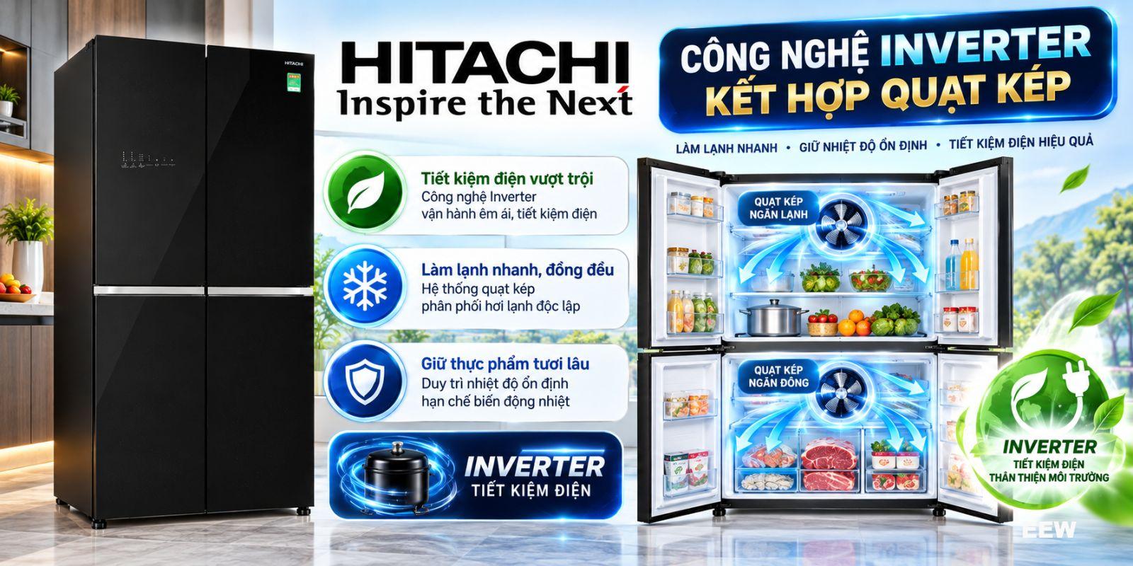 Hình ảnh minh họa: Tủ Lạnh Hitachi Inverter 569 Lít R-wb640vgv0 (gbk)