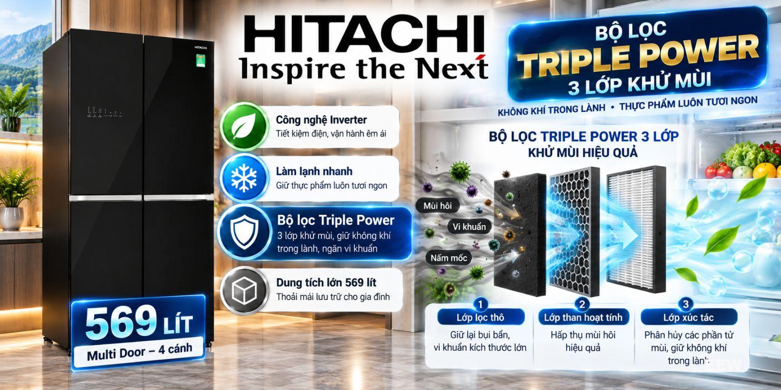 Hình ảnh minh họa: Tủ Lạnh Hitachi Inverter 569 Lít R-wb640vgv0 (gbk)
