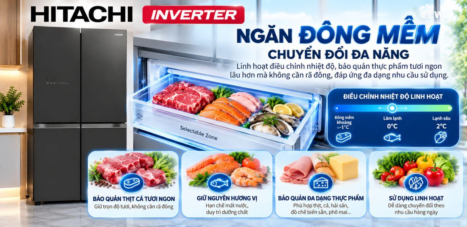 Hình ảnh minh họa: Tủ Lạnh Hitachi Inverter 569l R-wb640vgv0 Gmg
