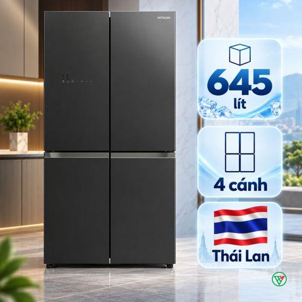 Hình ảnh minh họa: Tủ Lạnh Hitachi Inverter 645 Lít R-wb700vgv4 Gbk