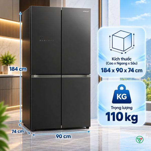 Hình ảnh minh họa: Tủ Lạnh Hitachi Inverter 645 Lít R-wb700vgv4 Gbk