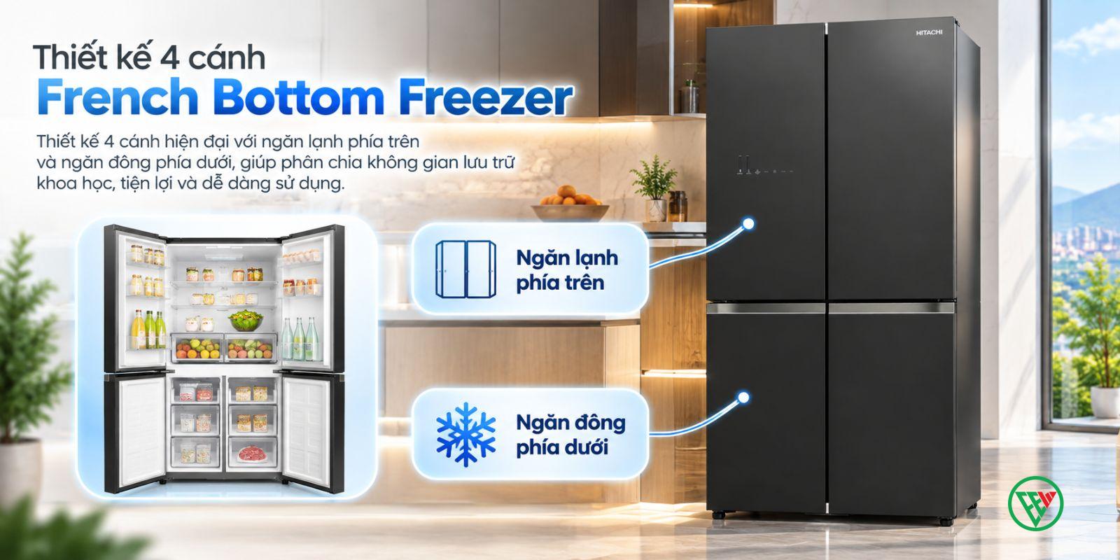 Hình ảnh minh họa: Tủ Lạnh Hitachi Inverter 645 Lít R-wb700vgv4 Gbk
