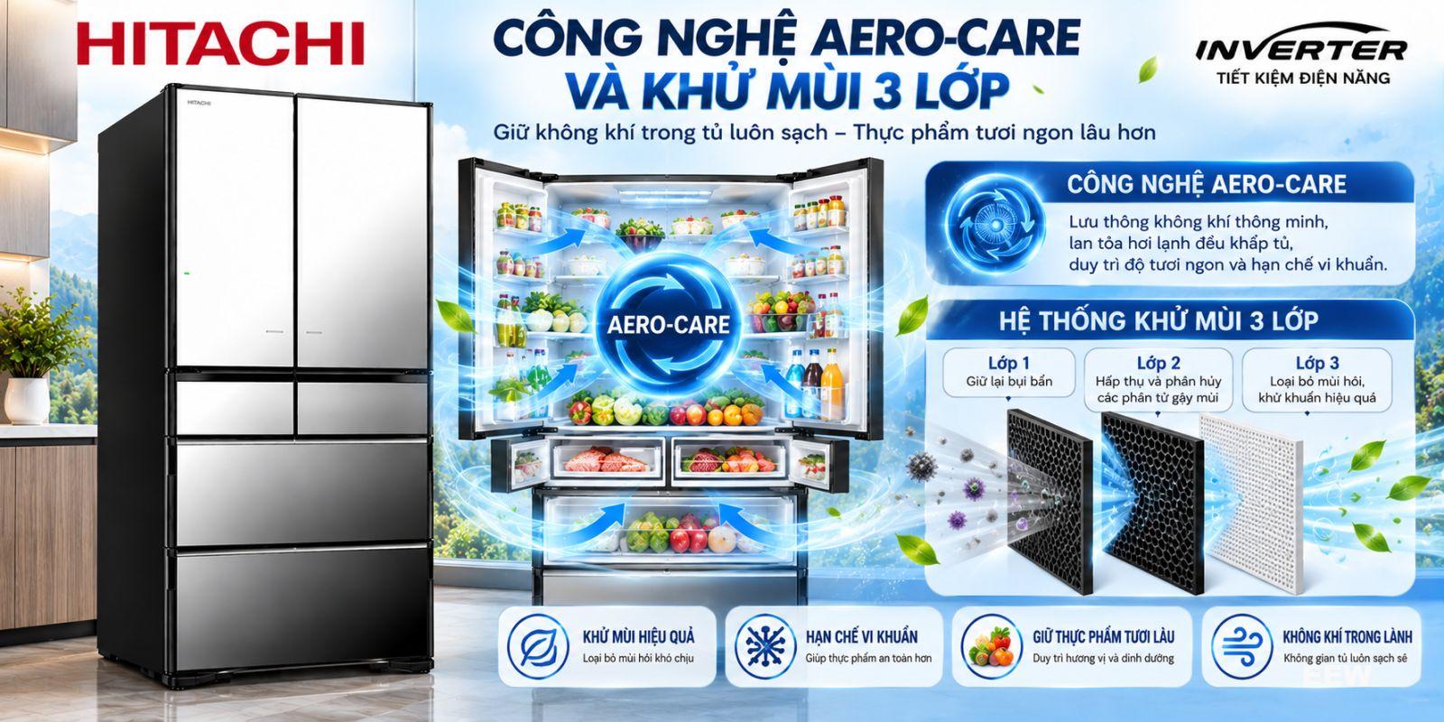 Hình ảnh minh họa: Tủ Lạnh Hitachi Inverter 735 Lít R-zx740kv (x)
