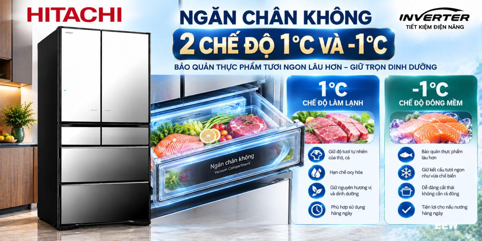 Hình ảnh minh họa: Tủ Lạnh Hitachi Inverter 735 Lít R-zx740kv (x)