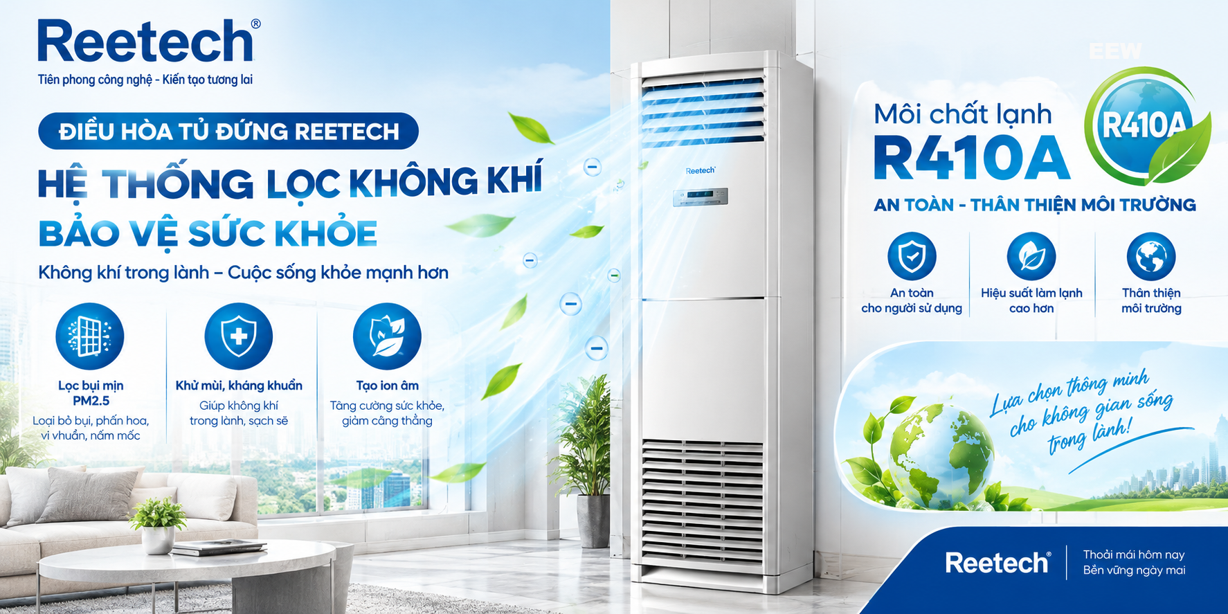 Hình ảnh minh họa: Điều Hòa Tủ đứng Reetech 48000btu 1 Chiều Rf48-ab-at/rc48-abf-at