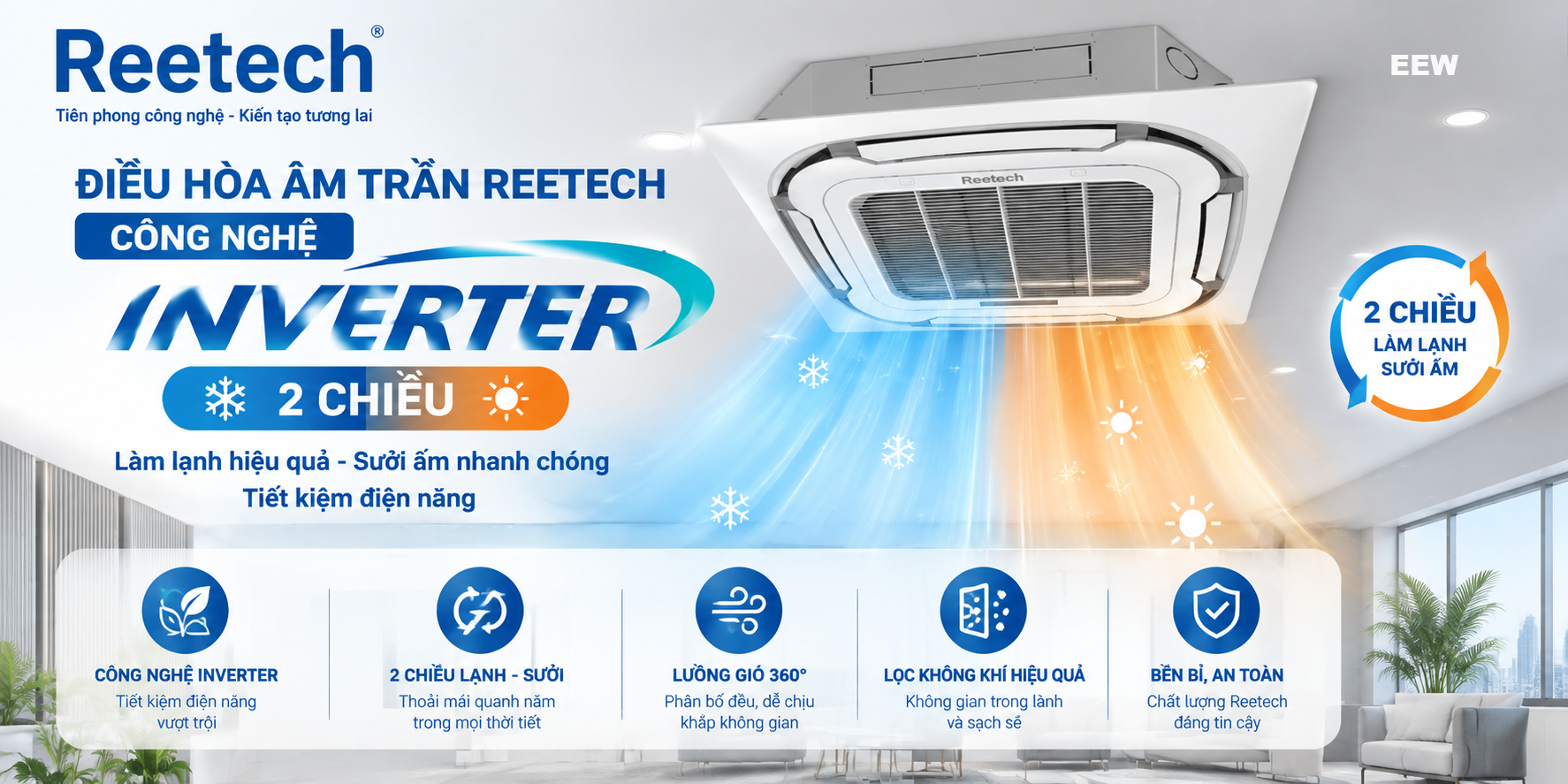 Hình ảnh minh họa: Điều Hòa âm Trần Reetech Rgtv36-dat-bt/rc36-dagt-bt 3 Pha