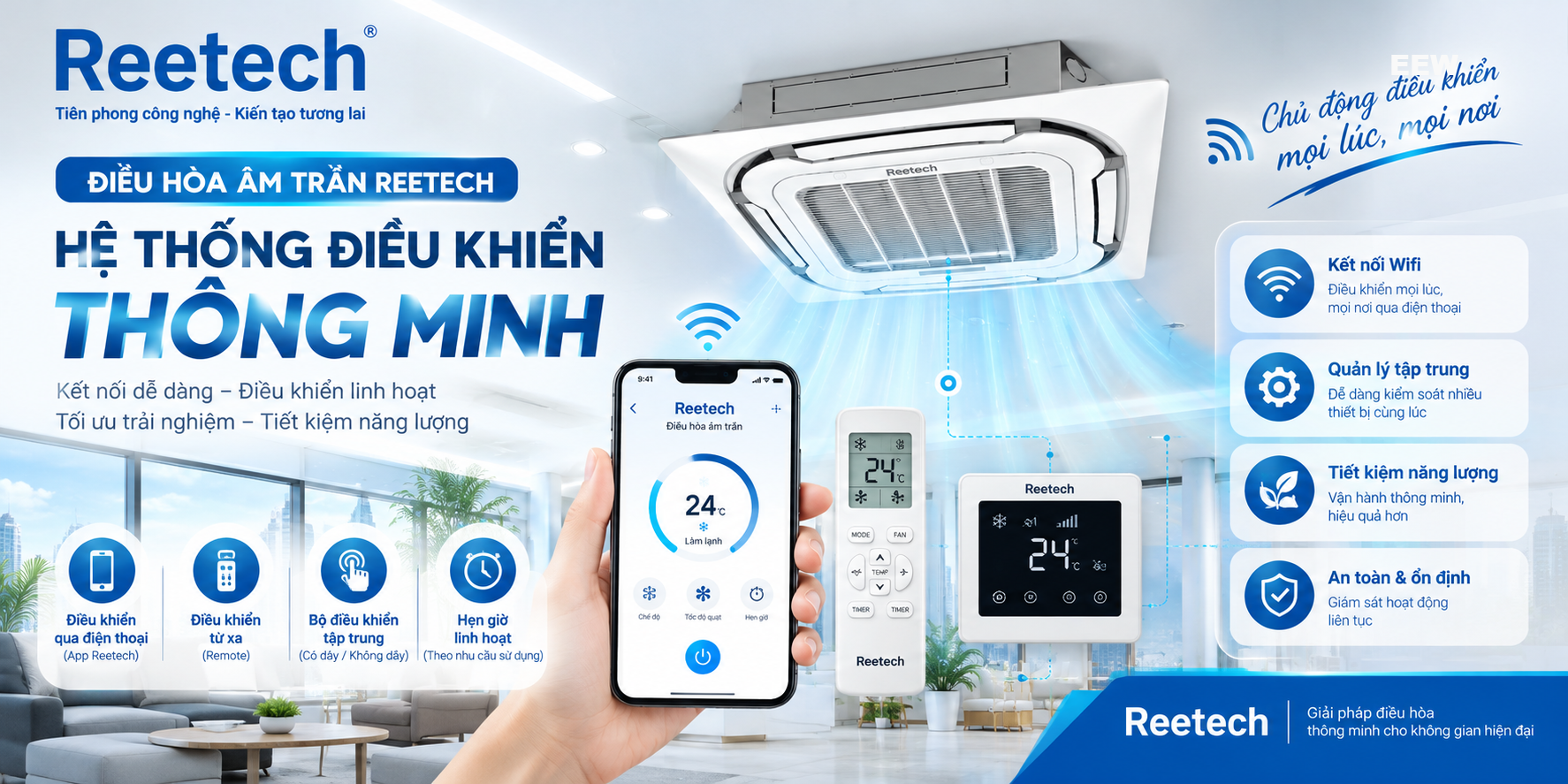 Hình ảnh minh họa: Điều Hòa âm Trần Reetech Rgtv36-dat-bt/rc36-dagt-bt 3 Pha