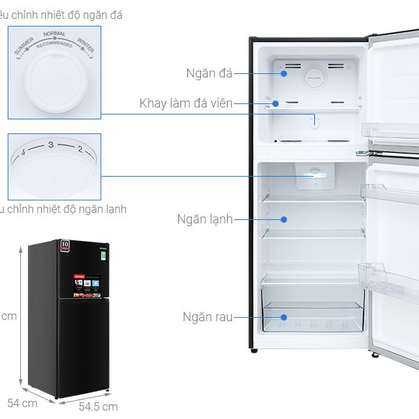 Hình ảnh minh họa: Tủ Lạnh Sharp Inverter 181 Lít Sj-x198v-dg