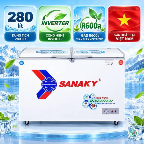 Hình ảnh minh họa: Tủ Đông Sanaky Inverter 280 Lít Vh-4099w3